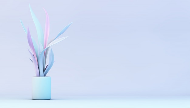 Plante colorée surréaliste minimale