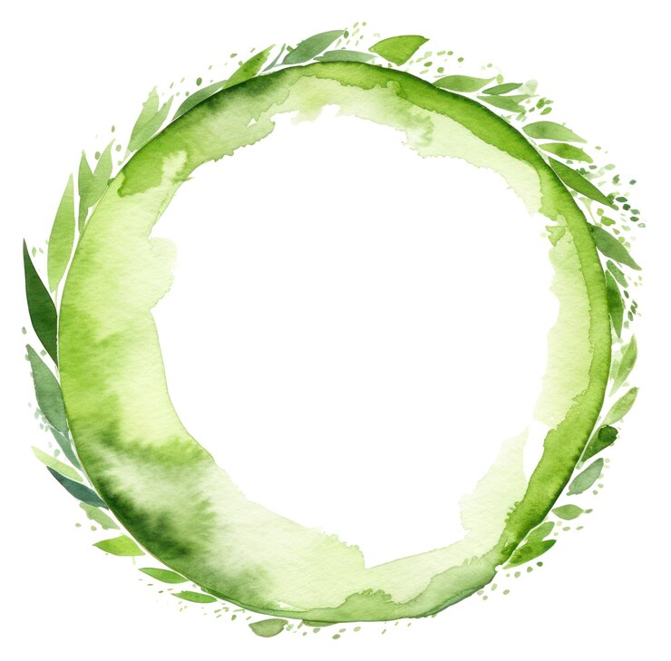 Photo plante de couronne d'aquarelle à la frontière de png matcha à fond blanc