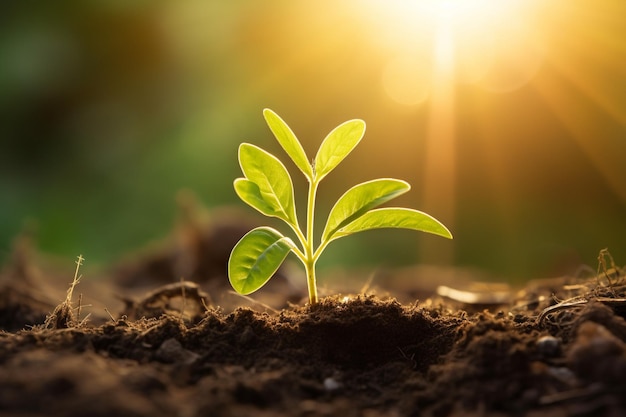 Plante en croissance dans le jardin Jour de la Terre