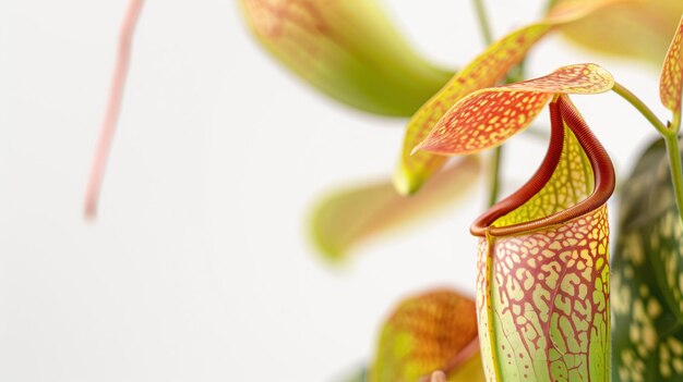 Plante à cruche sur fond blanc