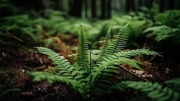 Photo une plante dans la forêt avec une feuille verte