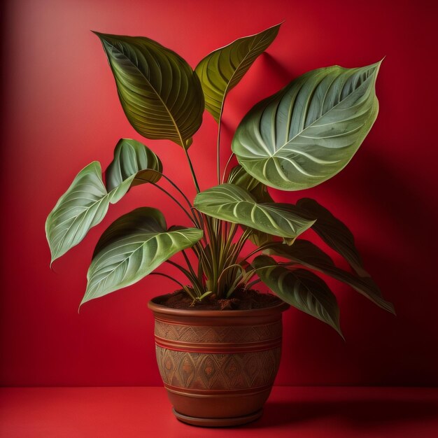 Photo une plante dans un pot qui a une feuille dessus