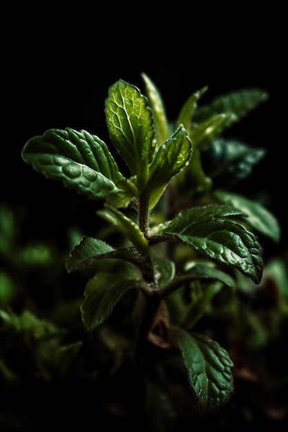 Une plante avec une feuille verte