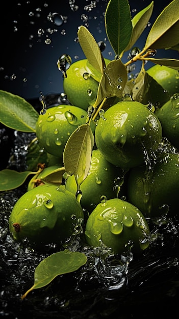 Photo une plante avec des feuilles vertes et des gouttes d'eau