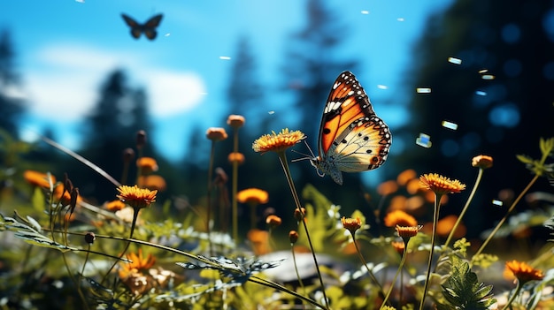 plante et fleur dans la forêt HD 8k papier peint image photographique