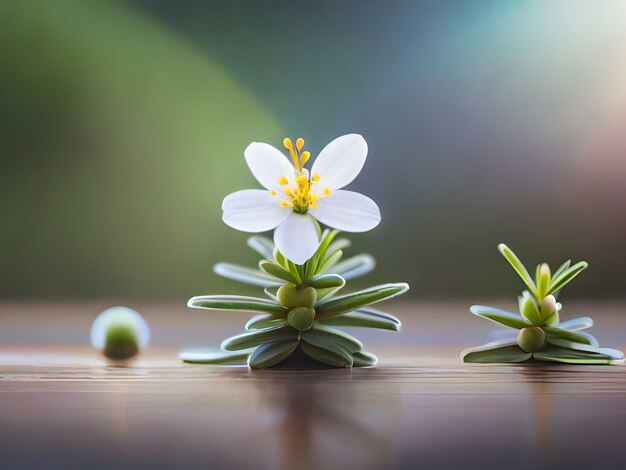 Une plante à fleurs blanches et une plante verte avec le mot « camomille » dessus.