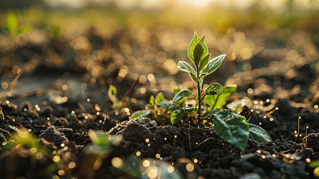 une plante florissante solitaire se tenant gracieusement au milieu d'une prairie verte expansive et luxuriante