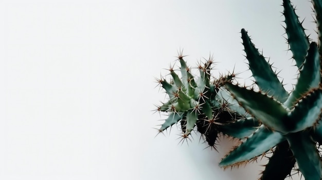 Une plante avec un fond blanc et une feuille verte avec le mot cactus dessus.