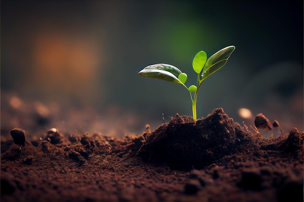 plante à germination qui pousse du sol