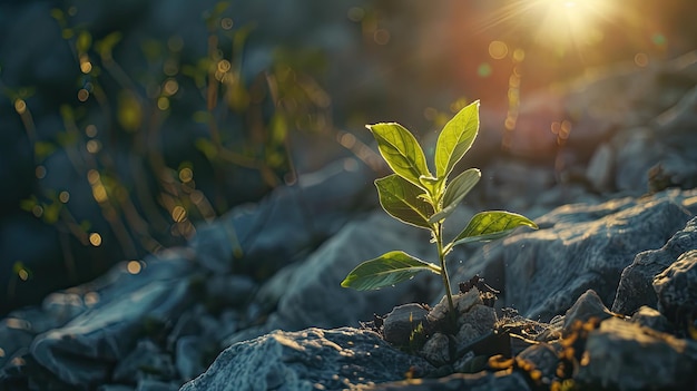 Plante à la lumière du soleil IA générative