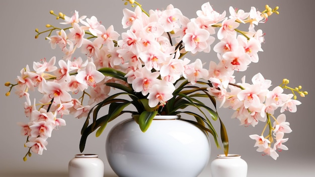 Plante d'orchidées Aerangis sur un pot sur fond blanc
