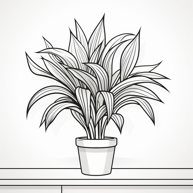 Photo plante ornementale en pot à symétrie apaisante