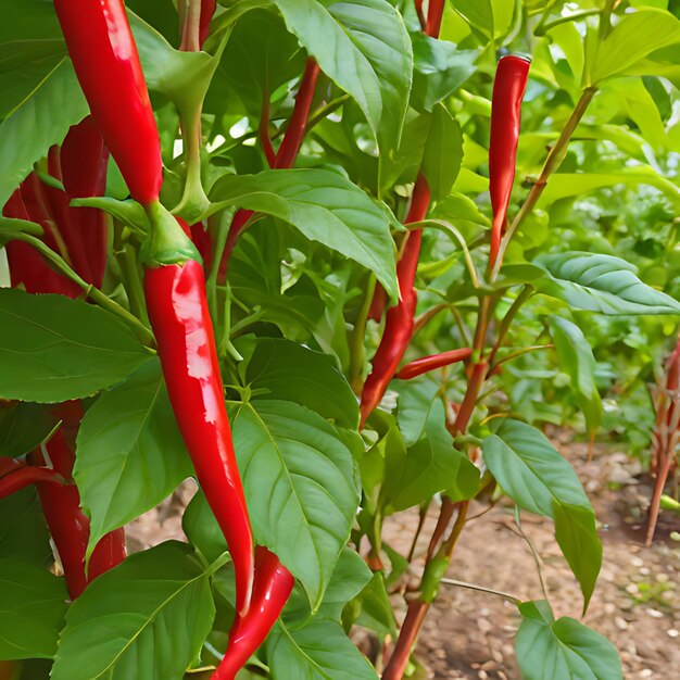 Photo une plante de piment rouge avec le mot dessus