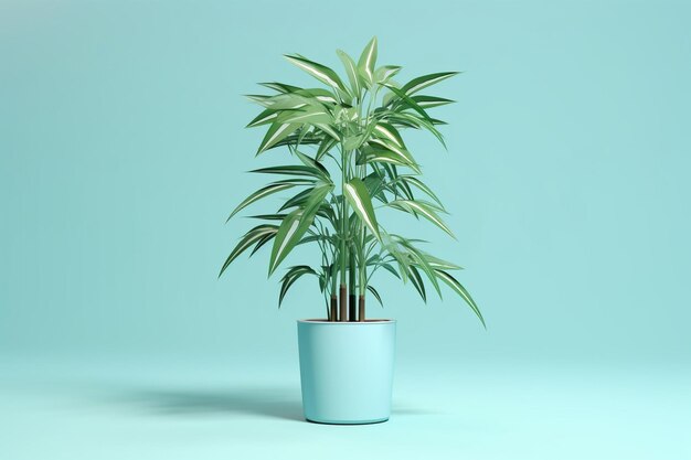 Plante en pot dans le rendu 3D