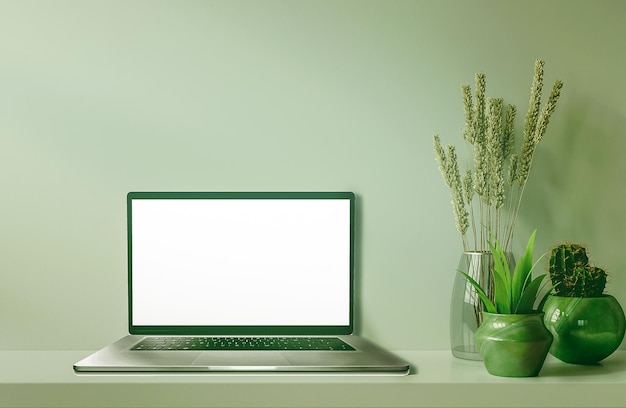 Plante en pot sur la table contre le mur