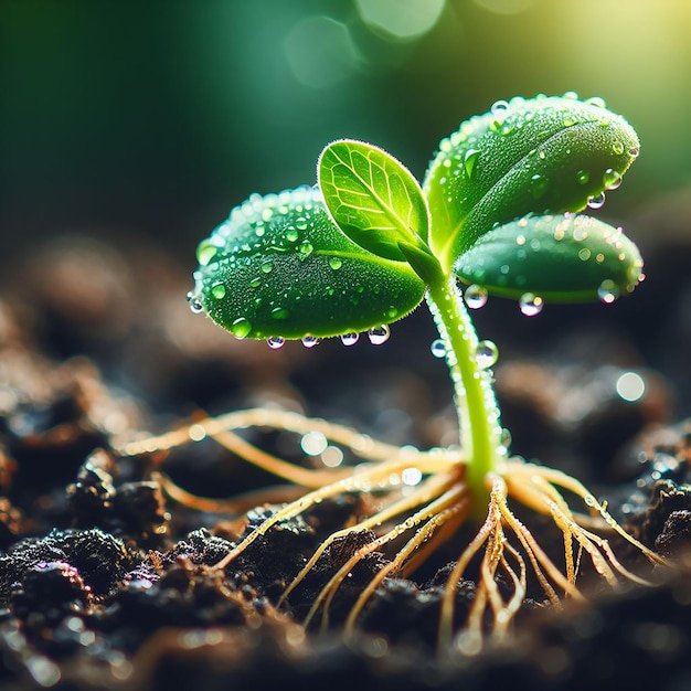 Plante poussant dans le sol