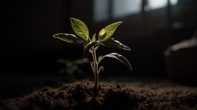 Une plante qui pousse dans le noir