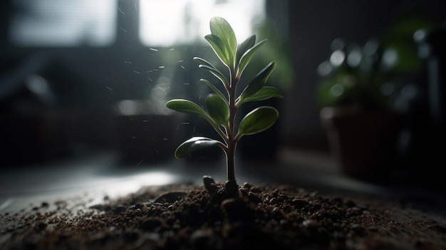 Une plante qui pousse dans le noir