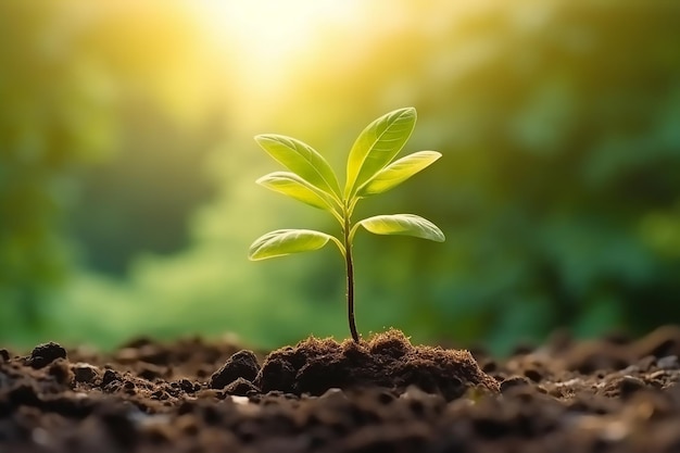 Une plante qui pousse dans le sol