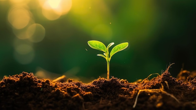 Une plante qui pousse dans le sol