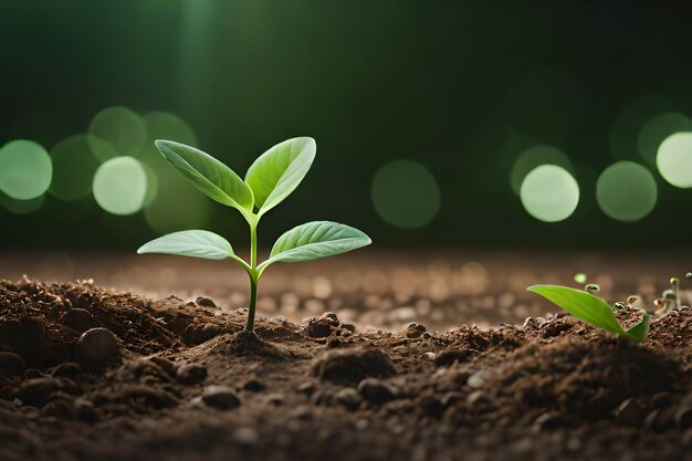 une plante qui pousse dans le sol