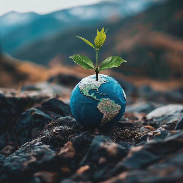 Photo une plante qui pousse dans la terre