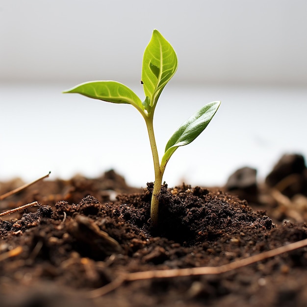 une plante qui sort de terre