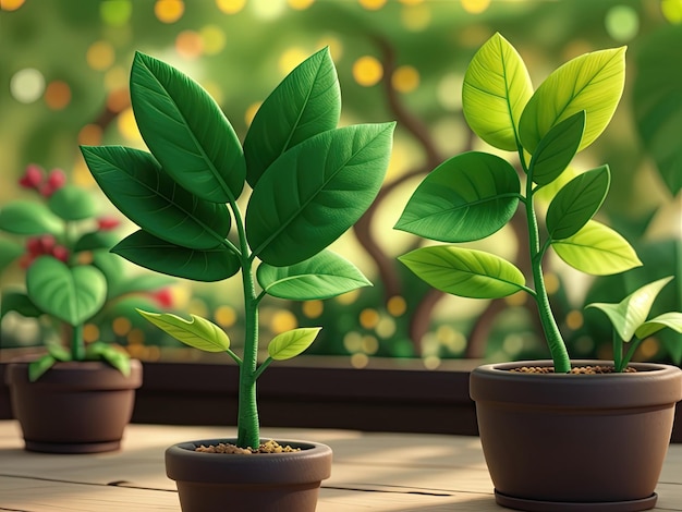 Plante réaliste avec fond blanc générative Ai