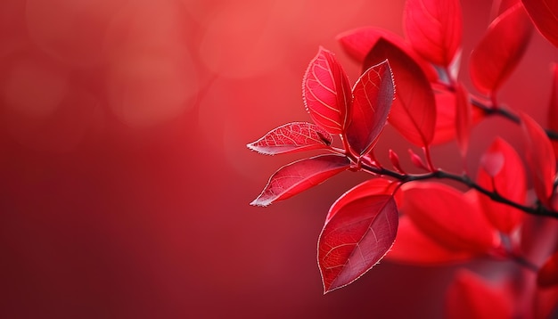 une plante rouge avec des feuilles rouges et un fond rouge