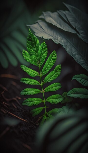 Photo une plante verte dans la forêt