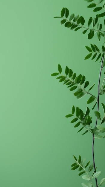 une plante verte avec des feuilles sur fond vert