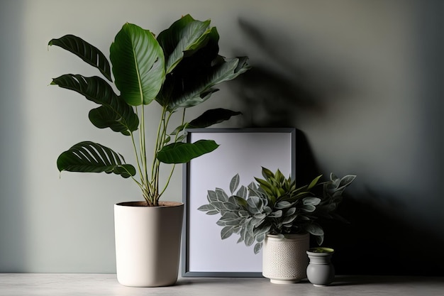 Photo une plante verte en pot sur une table