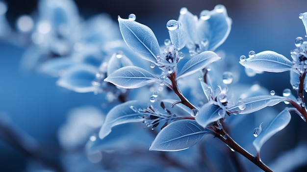 Plantes à l'arrière gelées