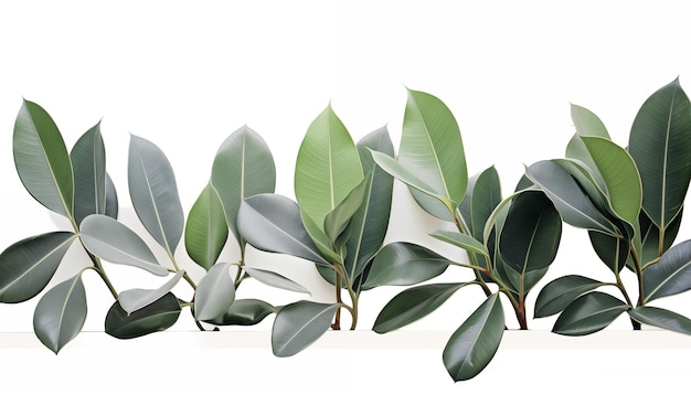 Les plantes de caoutchouc ficus elastica à fond blanc