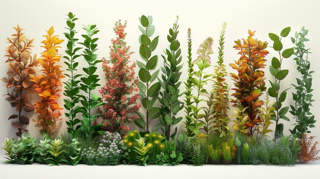 plantes sur un fond neutre