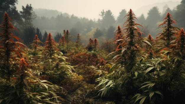 Les plantes de marijuana en fleurs plantation d'automne en fleurs