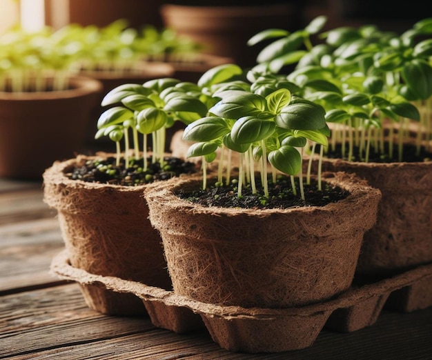 Plantes en pot arrière-plan en bois du jour de la Terre