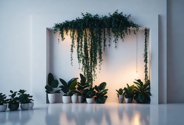 Plantes en pots sur un mur avec le mot x dessus