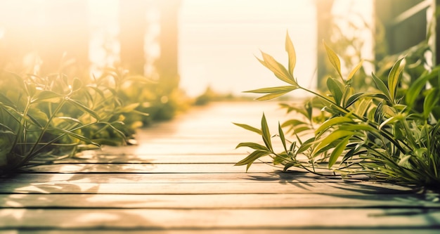 Plantes sur une promenade contre le hall des murs blancs