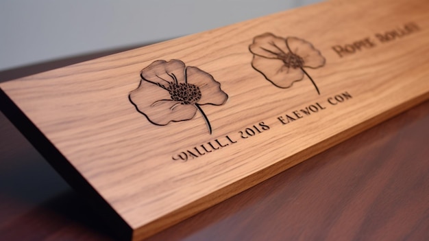 Photo une plaque en bois avec la mention papell 2018 eyzeo dessus