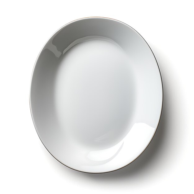 Photo plaque de dessert en porcelaine ovale élégante design lisse et élégant avec un concept créatif