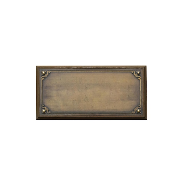 Plaque de fer rectangulaire pour espace de copie et texte isolé