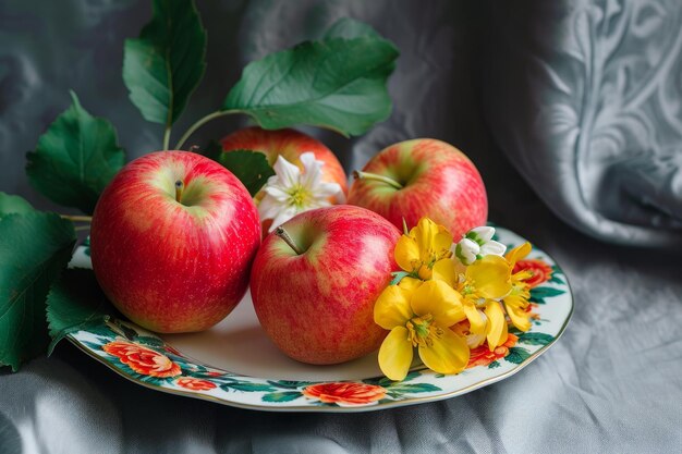 Une plaque de fleurs de pommes colorées génère Ai