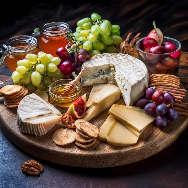 Plaque de fromage avec accompagnements