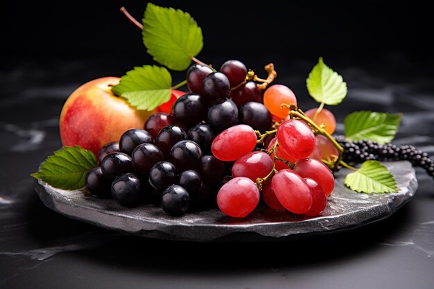 Plaque de fruits sur le dessus de la table