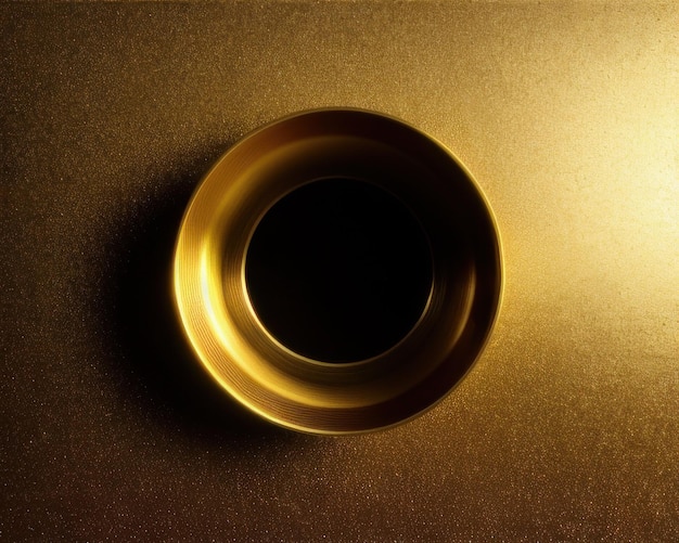 Une plaque d'or avec un cercle noir au milieu