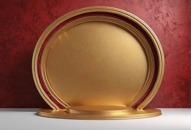 une plaque d'or sur un fond rouge