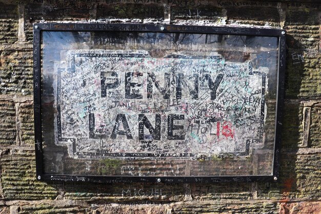 Plaque de rue Penny Lane