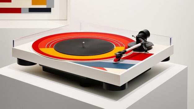 Photo une plaque tournante stylisée de fantaisie dans le style d'un tourne-disque en vinyle minimaliste à la mode et au design haut de gamme