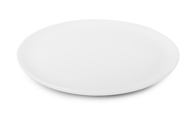 Plaque vide sur fond blanc
